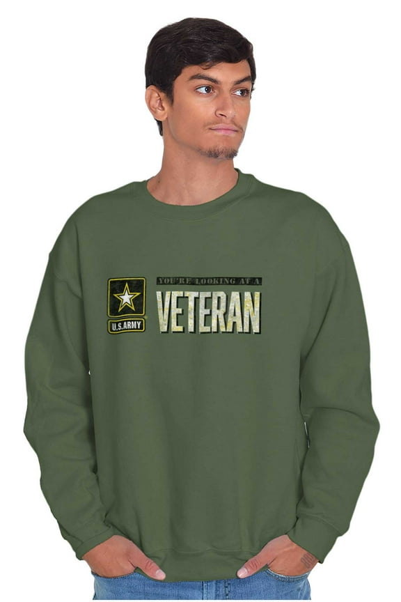 US Army Logo Looking at a Veteran Sweatshirt for Men or Women Brisco Brands S