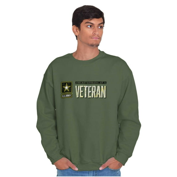 US Army Logo Looking at a Veteran Sweatshirt for Men or Women Brisco Brands S