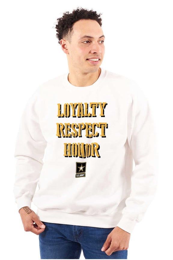 US Army Logo Loyalty Respect Honor Sweatshirt for Men or Women Brisco Brands X