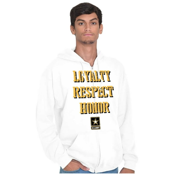 US Army Logo Loyalty Respect Honor Unisex Plus Size Zip Hoodie Brisco Brands 2X