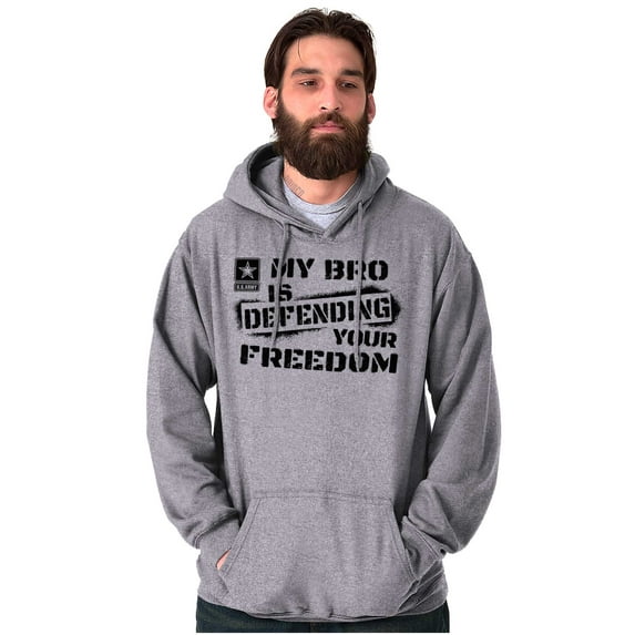 US Army Logo My Bro Defending Freedom Hoodie Sweatshirt Women Men Brisco Brands S