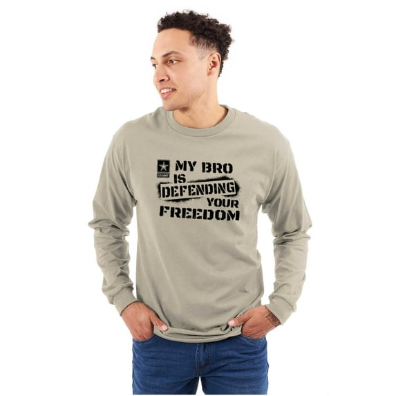 US Army Logo My Bro Defending Freedom Long Sleeve TShirt Men Women Brisco Brands L