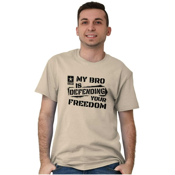 US Army Logo My Bro Defending Freedom Men's Graphic T Shirt Tees Brisco Brands S