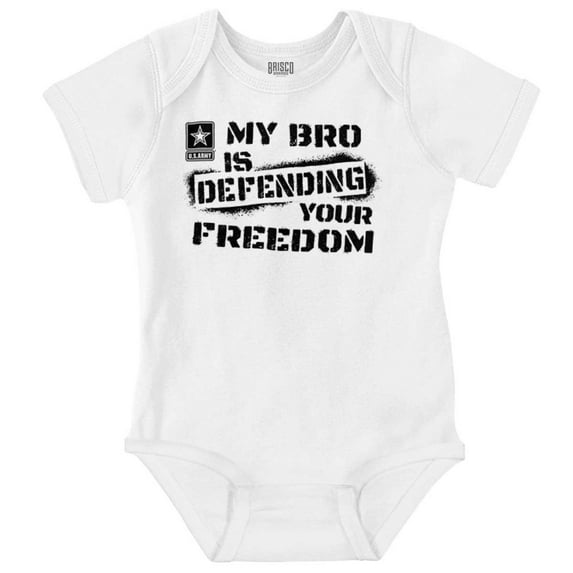 US Army Logo My Bro Defending Freedom Romper Boys or Girls Infant Baby Brisco Brands NB
