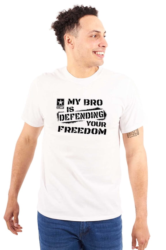 US Army Logo My Bro Defending Freedom Unisex Plus Size Graphic Tee Brisco Brands 3X