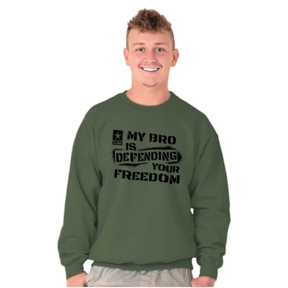 US Army Logo My Bro Defending Freedom Unisex Plus Fleece Graphic Sweatshirt Brisco Brands 2X
