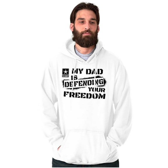 US Army Logo My Dad Defending Freedom Hoodie Sweatshirt Women Men Brisco Brands X