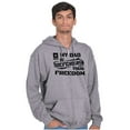 thumbnail image 1 of US Army Logo My Dad Defending Freedom Unisex Plus Size Zip Hoodie Brisco Brands 2X, 1 of 5