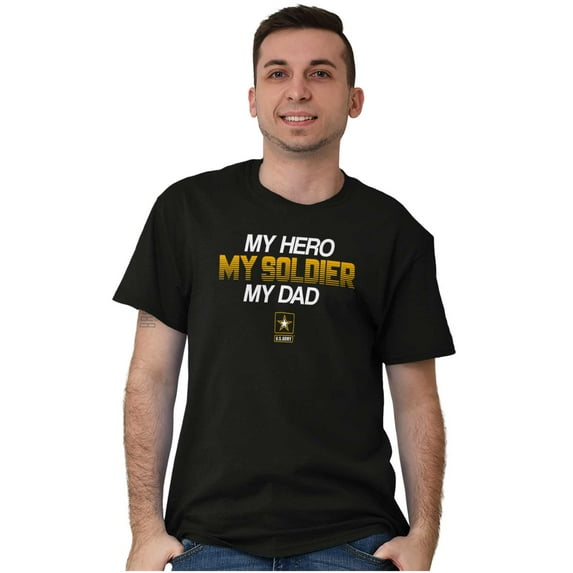 US Army Logo My Dad Hero Soldier Men's Graphic T Shirt Tees Brisco Brands S