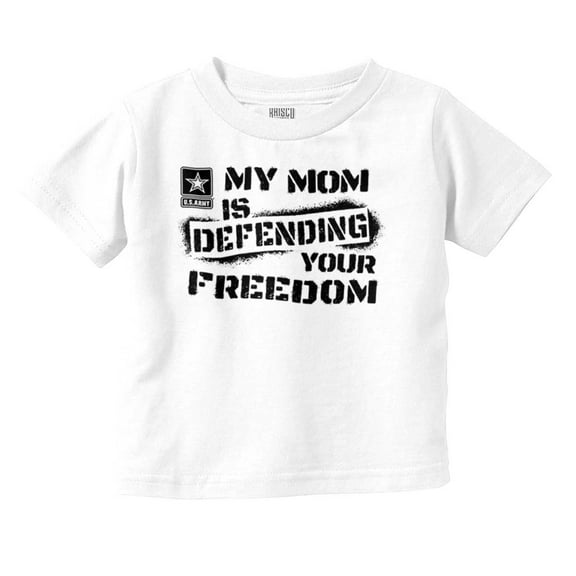 US Army Logo My Mom Defending Freedom Toddler Boy Girl T Shirt Infant Toddler Brisco Brands 18M