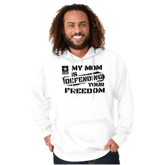 US Army Logo My Mom Defending Freedom Unisex Plus Size Hoodie Brisco Brands 3X
