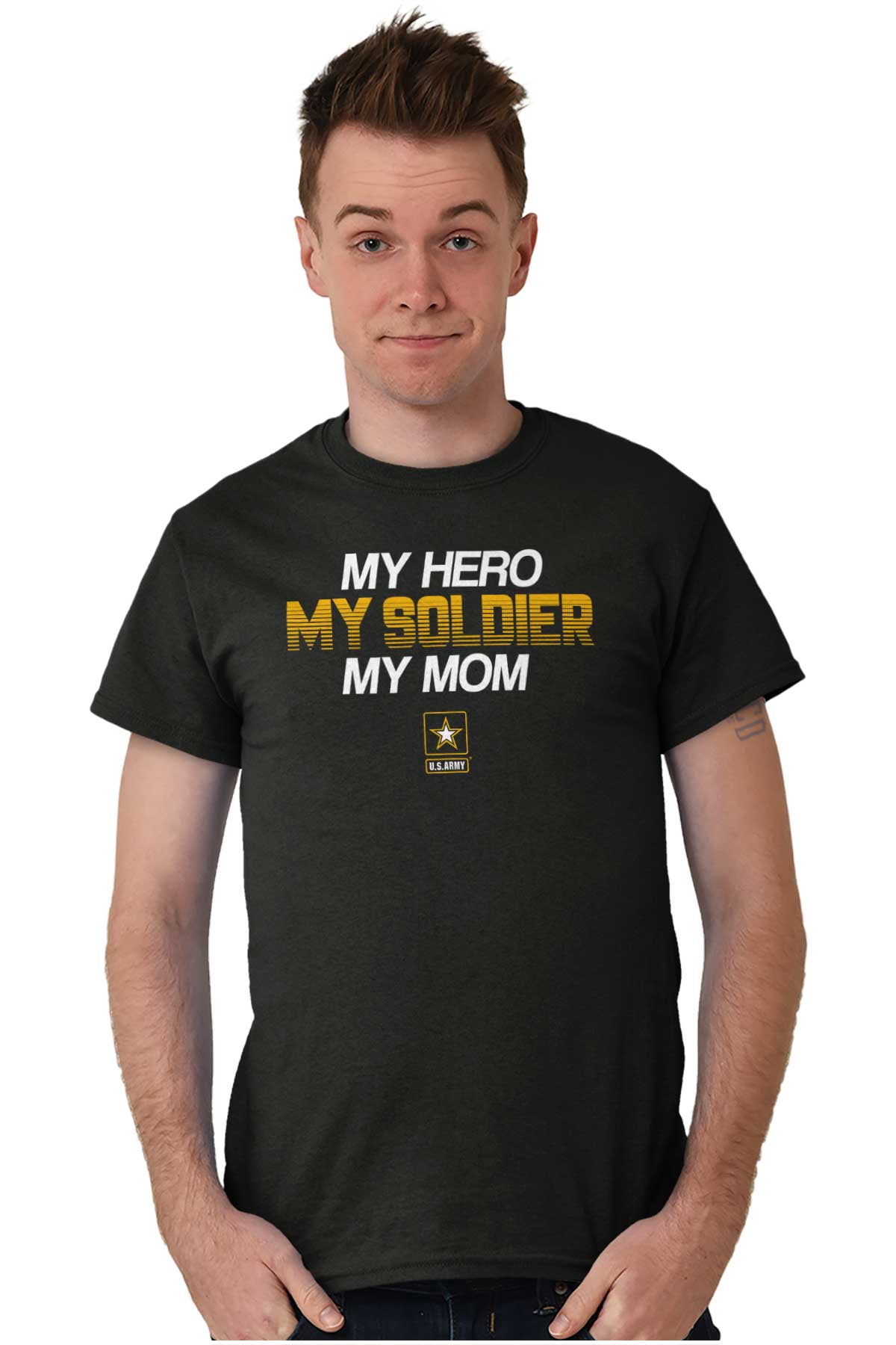 US Army Logo My Mom Hero Soldier Men's Graphic T Shirt Tees Brisco ...