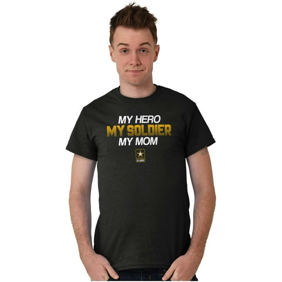 US Army Logo My Mom Hero Soldier Men's Graphic T Shirt Tees Brisco Brands L