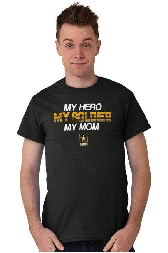 US Army Logo My Mom Hero Soldier Men's Graphic T Shirt Tees Brisco Brands S