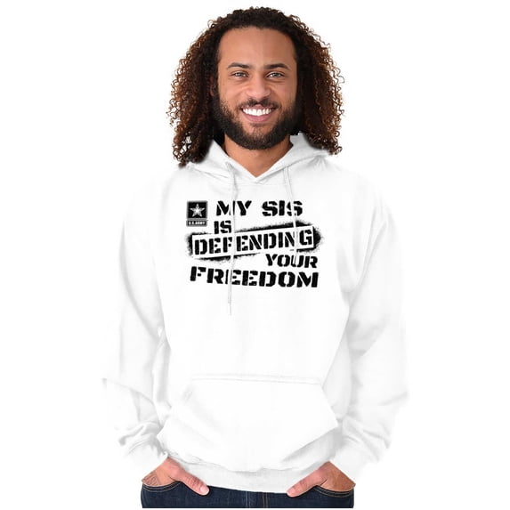 US Army Logo My Sis Defending Freedom Unisex Plus Fleece Graphic Hoodie Brisco Brands 3X