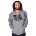 thumbnail image 1 of US Army Logo My Sis Defending Freedom Unisex Plus Size Zip Hoodie Brisco Brands 5X, 1 of 5