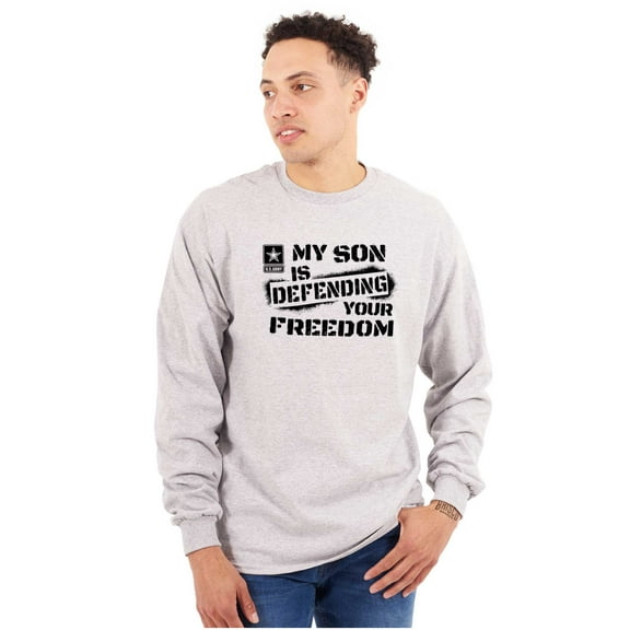 US Army Logo My Son Defending Freedom Unisex Plus Size Long Sleeve Shirt Brisco Brands 3X