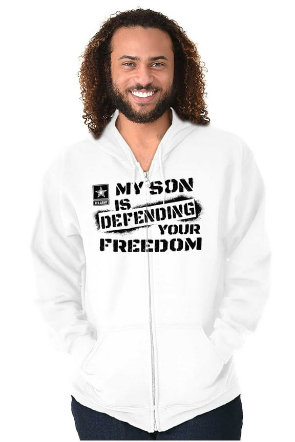 US Army Logo My Son Defending Freedom Unisex Plus Size Zip Hoodie Brisco Brands 5X