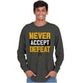 thumbnail image 1 of US Army Logo Never Accept Defeat Long Sleeve TShirt Men Women Brisco Brands 2X, 1 of 6