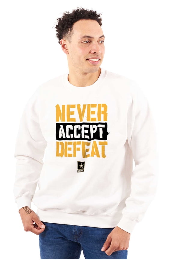US Army Logo Never Accept Defeat Unisex Plus Size Sweatshirt Brisco Brands 3X