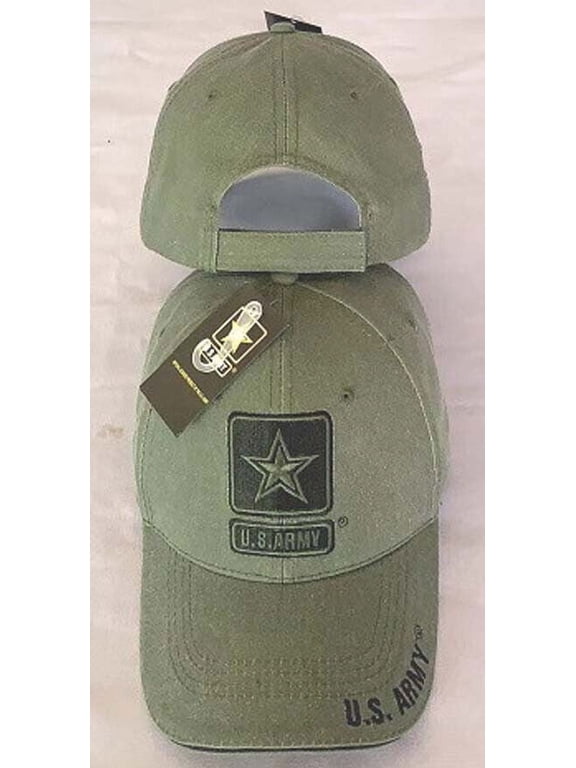 US Army Logo OLIVE DRAB Veteran Cap Hat U.S. Military Retired Armed Forces Vet