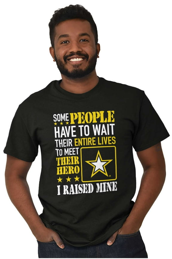 US Army Logo Parent Raised My Hero Men's Graphic T Shirt Tees Brisco Brands S