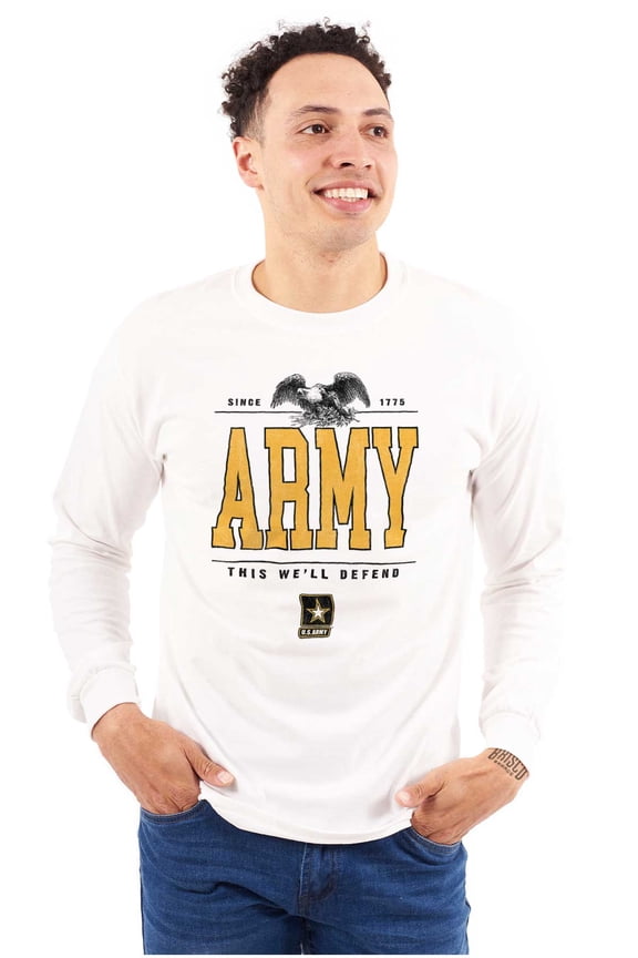 US Army Logo This We'll Defend Eagle Long Sleeve TShirt Men Women Brisco Brands S