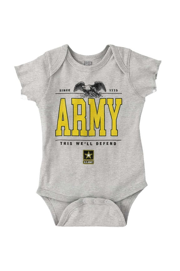 US Army Logo This We'll Defend Eagle Romper Boys or Girls Infant Baby Brisco Brands 24M