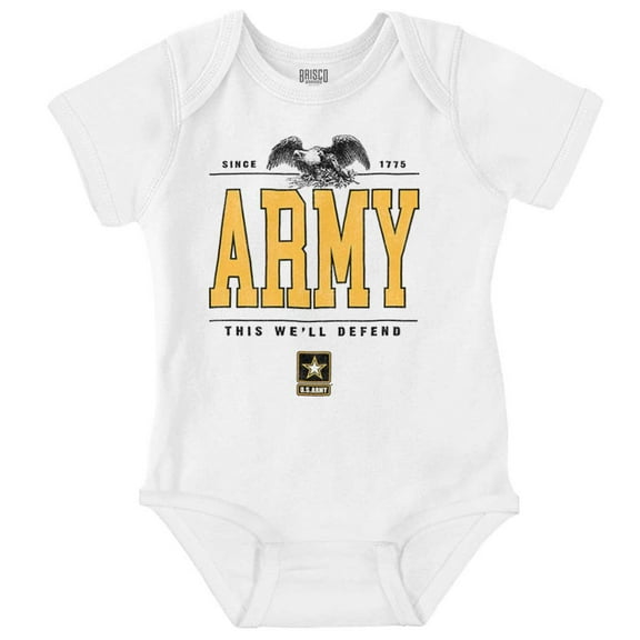 US Army Logo This We'll Defend Eagle Romper Boys or Girls Infant Baby Brisco Brands 6M