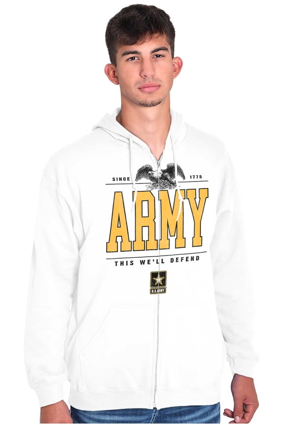 US Army Logo This We'll Defend Eagle Unisex Plus Size Zip Hoodie Brisco Brands 4X