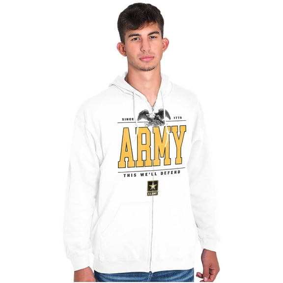 US Army Logo This We'll Defend Eagle Zip Up Hoodie Men's Women's Brisco Brands L