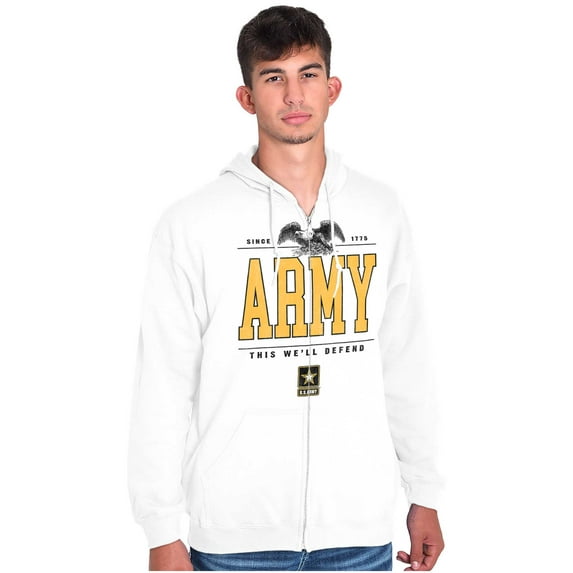 US Army Logo This We'll Defend Eagle Zip Up Hoodie Men's Women's Brisco Brands S