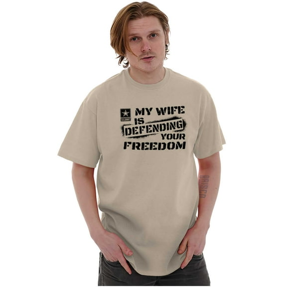 US Army Logo Wife Defending Freedom Men Big & Tall Graphic Tee Brisco Brands 3X
