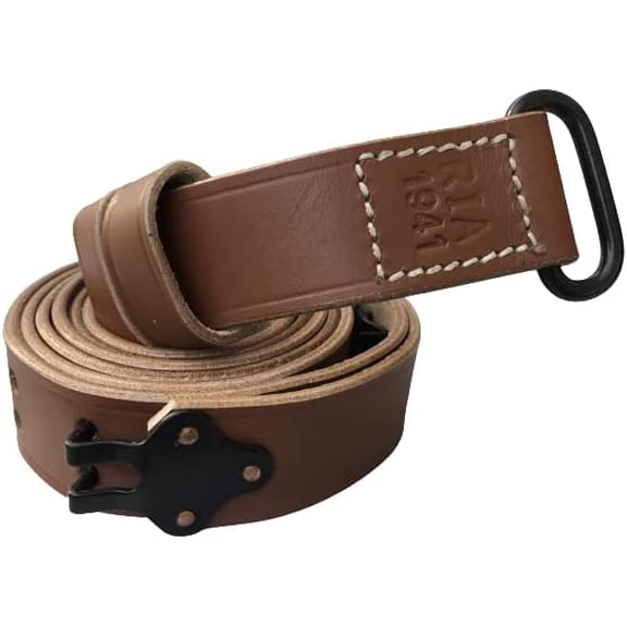 US Army M1907 Leather Sling for M1 Garand Rifle Steel Fitting - TAN COLOR