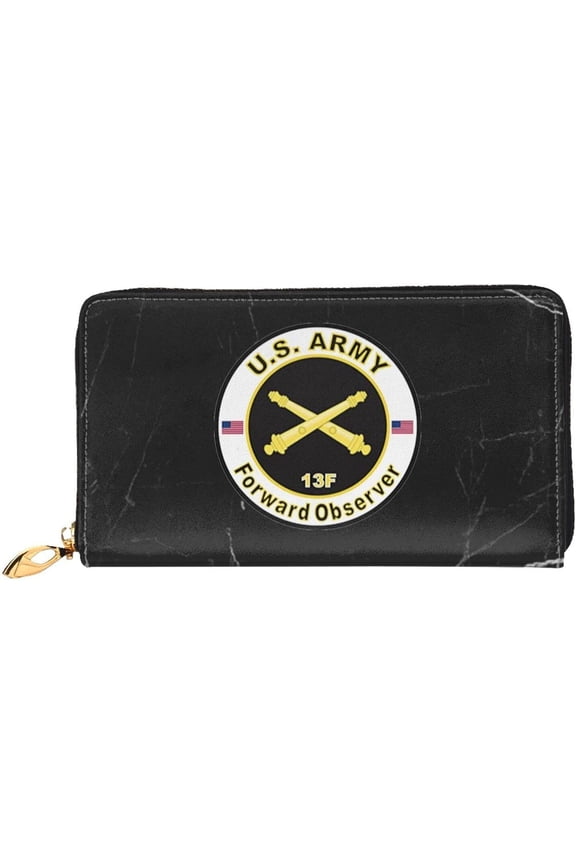 US Army MOS 13F Forward Observer Wallet Card Bag Leather Wallet