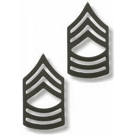 US Army Master Sergeant Black Metal Collar Rank Insignia