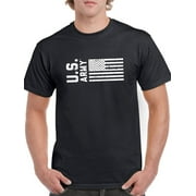US Army Mens Graphic Tee Black - U.S. Army Flag 100% Cotton Regular Fit