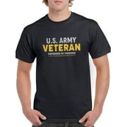 US Army Mens Graphic Tee Black - U.S. Army Veteran 100% Cotton Regular Fit