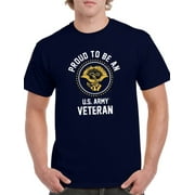 US Army Mens Graphic Tee Navy - Proud To Be An U.S. Army Veteran 100% Cotton Regular Fit