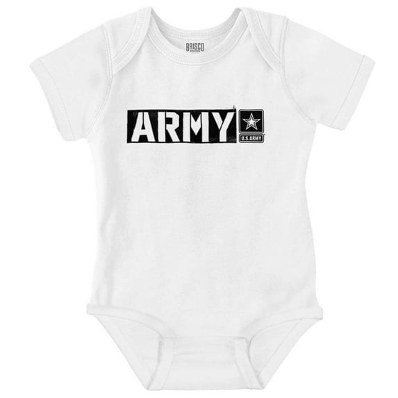 US Army Military Logo PT Training Romper Boys or Girls Infant Baby Brisco Brands 18M
