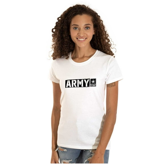 US Army Military Logo PT Training Women's T Shirt Ladies Tee Brisco Brands L
