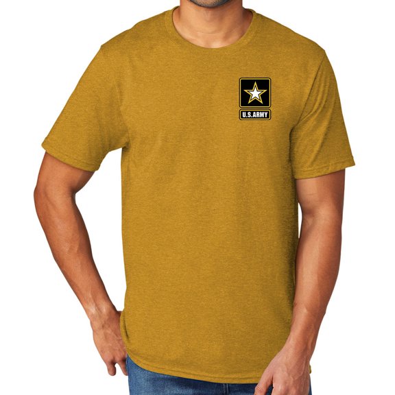 US Army Military Men's TriBlend Tee Shirt, Large Ochre Yellow Heather