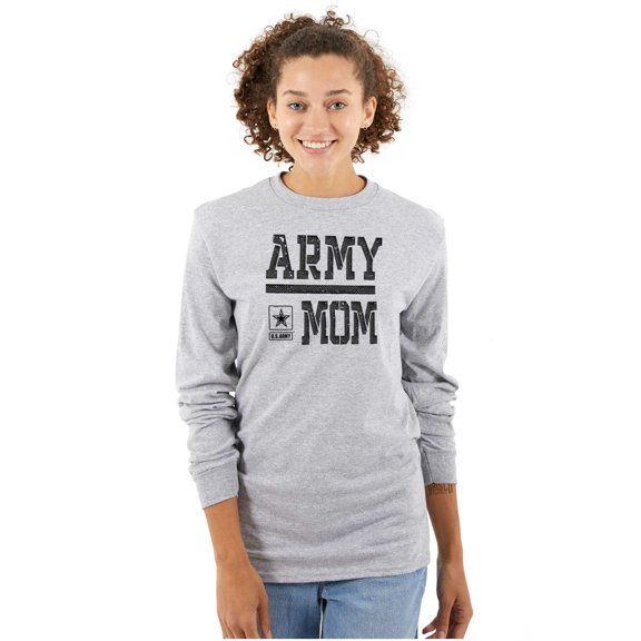 US Army Mom Military Star Logo Women Plus Size Long Sleeve Tee Brisco Brands 3X
