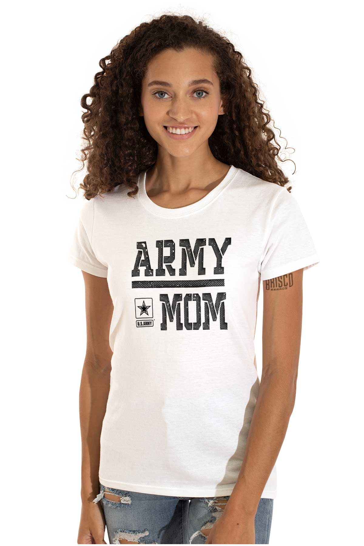 US Army Mom Military Star Logo Women's T Shirt Ladies Tee Brisco Brands