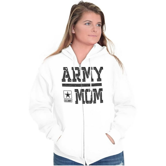 US Army Mom Military Star Logo Zip Hoodie Sweatshirt Women Brisco Brands S