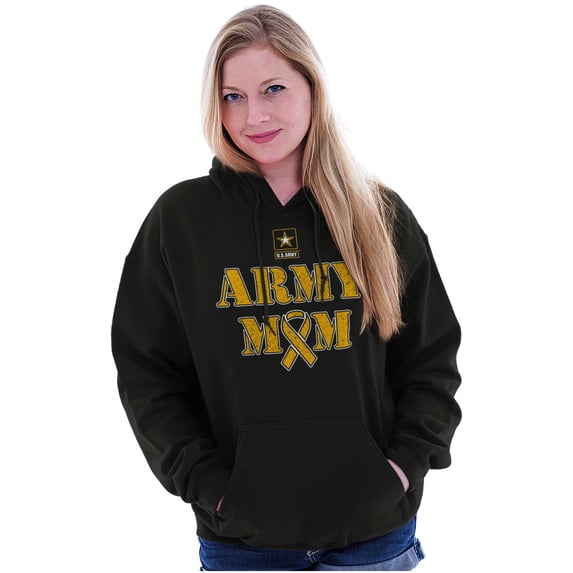 US Army Mom Military Support Ribbon Women Plus Size Hoodie Brisco Brands 3X