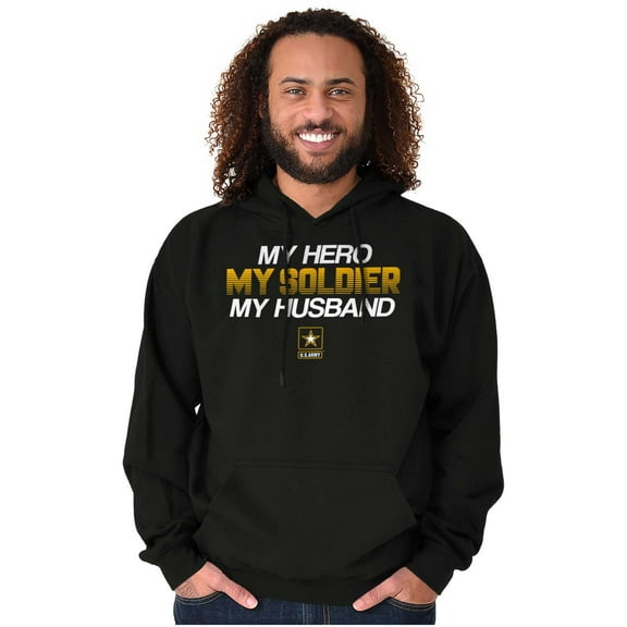 US Army My Husband Soldier Hero Hoodie Sweatshirt Women Men Brisco Brands S