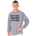 thumbnail image 1 of US Army My Wife Defending Freedom Long Sleeve TShirt Men Women Brisco Brands M, 1 of 6