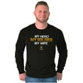 thumbnail image 1 of US Army My Wife Soldier Hero Long Sleeve TShirt Men Women Brisco Brands L, 1 of 6