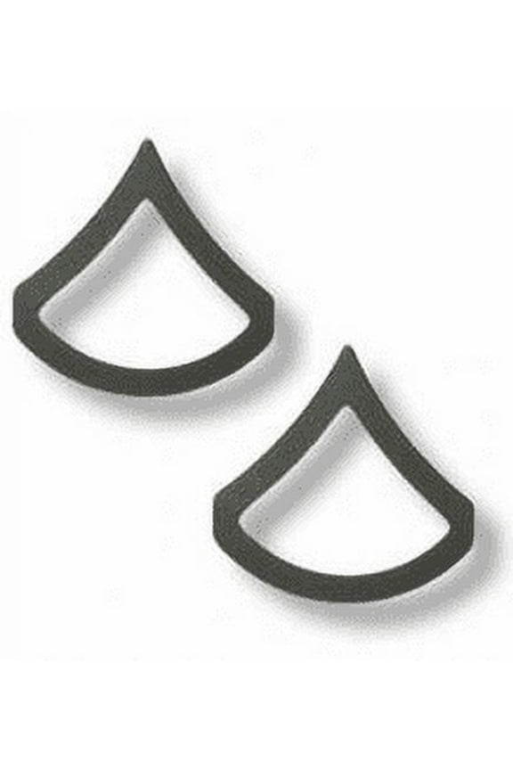 US Army Private First Class PFC Chevron Black Metal Collar Rank Insignia